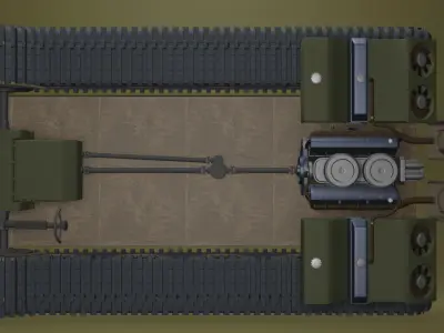 Tiger Mk1 Tank Engine and Drivetrain 3D model