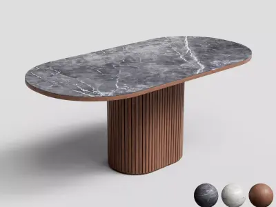 Modern Oval Dining Table 3D model