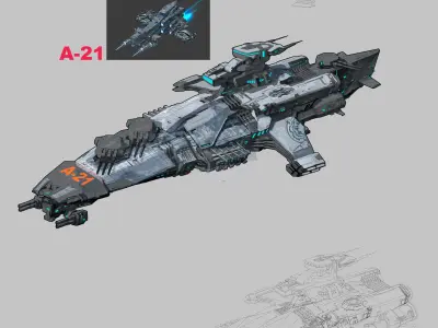 Battlestar - Battleship 22 3D model