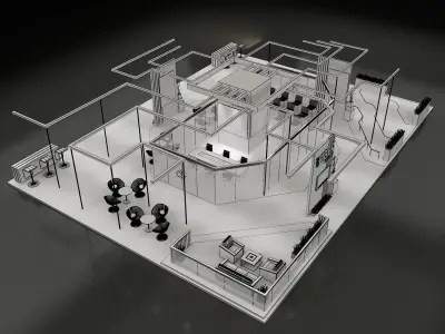 Booth Exhibition Stand a299 3D model