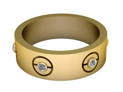 modern gold ring 3D print model