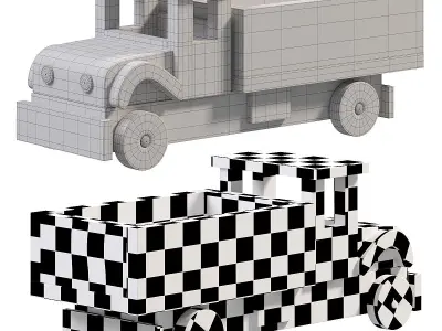 Wooden Truck 3D model buy