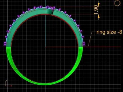 Stylish Engagement Diamond ring 3d Printable Model 3D print model