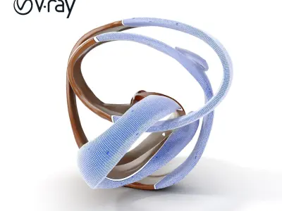 Modern Abstract Metal Sculpture Model Pack Low-poly 3D model buy