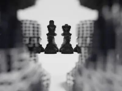 Voxel Chess Set 3D print model
