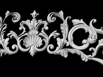 Central decor ornament for furniture 3D model 899