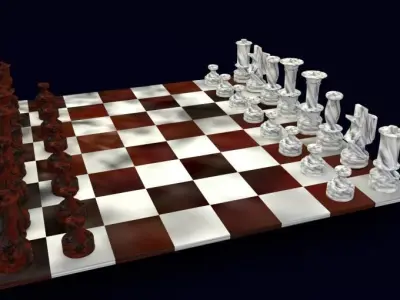 Chessboard chess set Free 3D model