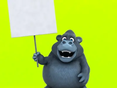 Fun cartoon gorilla 3D model