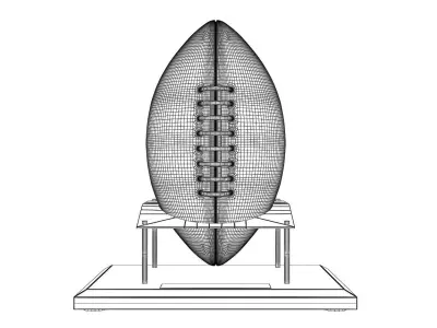 American Football Ball With Stand 3D model