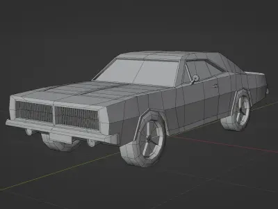 Dodge charger 1969  Low-poly 3D model