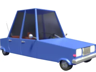Cartoon car 3D model 9