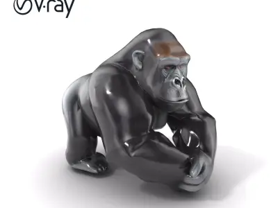 Gorilla Robust Physique Unique Expressions Model Pack Low-poly 3D model
