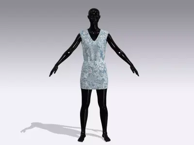 Woman Cloth Dress Low-poly 3D model