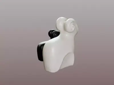 Goat Figurine Low-poly 3D model