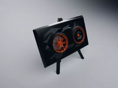 Porsche 911 GT3 RS 992 Wheel Art Desktop Display 3D print model