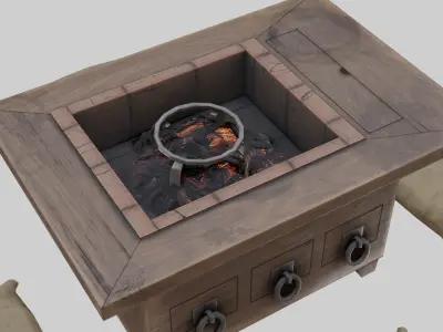 Low Poly Japanese Decoration Assets With PBR Materials Low-poly 3D model