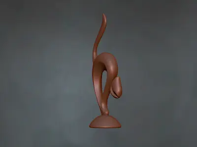 cat sculpture tabletop 3D print model