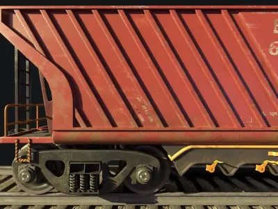 The freight car  Low-poly 3D model