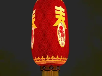 Chinese red lantern 3D model 17