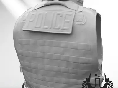 SWAT Police Bulletproof Vest Game Ready PBR Low Poly Low-poly 3D model