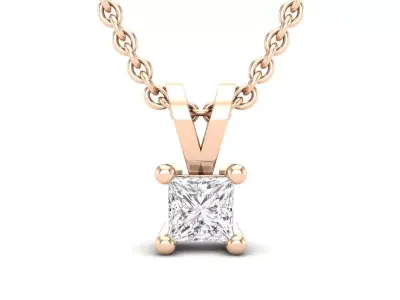 AV 500 Diamond Solitaire Pendants Princess  3D print model