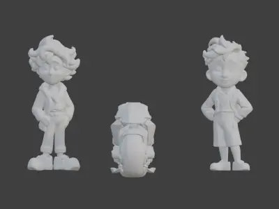 Character Bike Low-poly 3D model