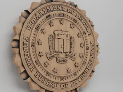 FBI seal Wall clock  3D print model