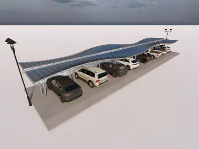 Roof Parking-Parking Lot 3D model purchase