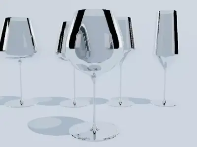 copas de cristal Low-poly 3D model