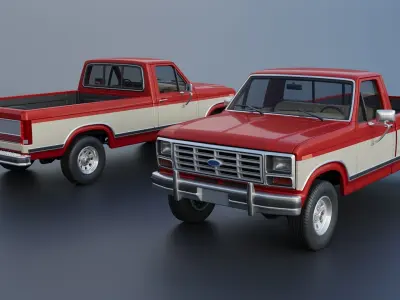 Pickup Truck F-150 Long Bed 1983 3D print model