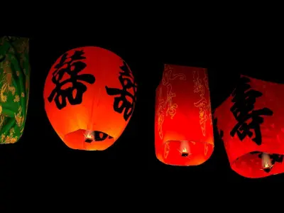  Chinese red sky lantern  3D model
