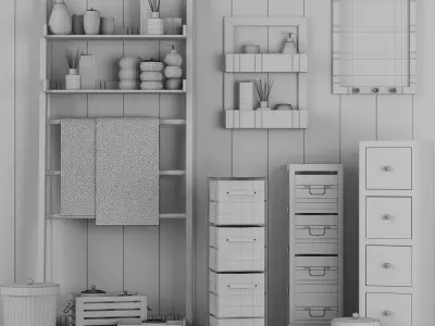 Nautical white wood 3D model