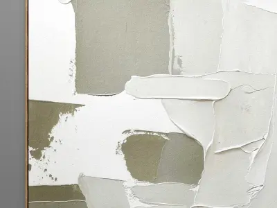 Plaster two square photo frames 13 Low-poly 3D model