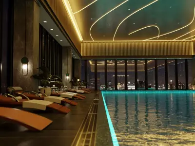 Luxury Swimming Pool Spa 3D model