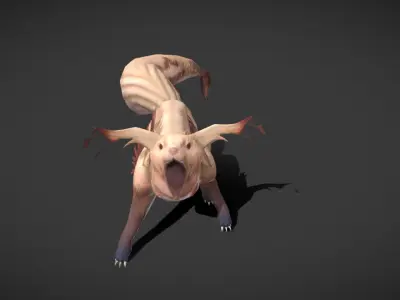 Fantasy Creature - Battle Cat Low-poly 3D model