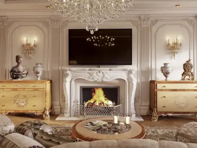 Wall paneling Decorative plaster 3D model