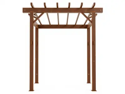 Rustic Metal Pergola Model Pack for Outdoor Scenes Low-poly 3D model