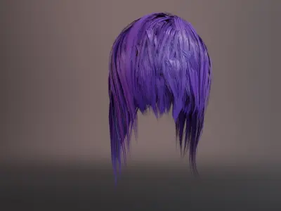 Elf Hair SEt Low-poly 3D model