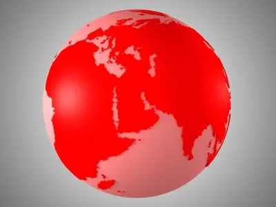 Solid Color Red Globe 3D model