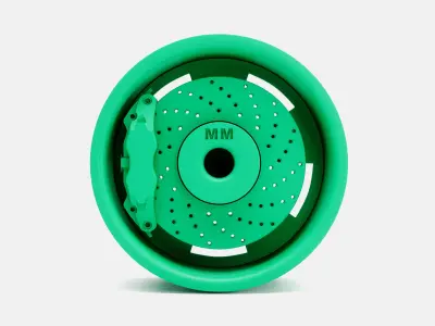 15x8 US Mags Standard Wheel and Brake 3D print model