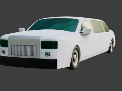 Low Poly Vehicle - Vanilla Limousine Low-poly 3D model
