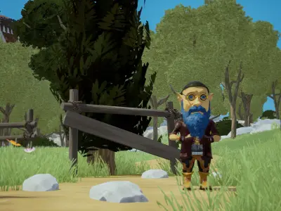Stylized Dwarf Low-poly 3D model