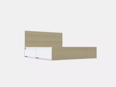 MALM Bed frame high w 4 storage boxes 24 Low-poly 3D model