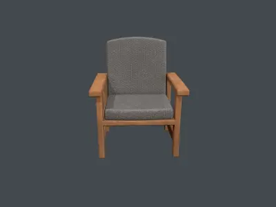 Waiting Room Chair Low-poly 3D model