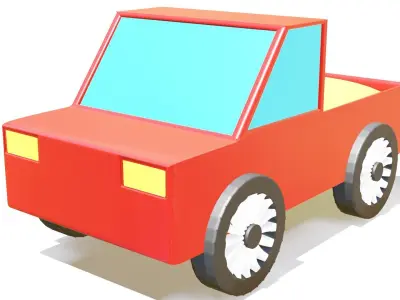 Cartoon Car Truck Low poly model 3D model