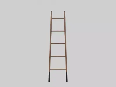 Mycroft Ladder Hanger -wood black painted Low-poly 3D model