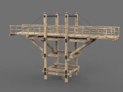  Wooden Bridge 3D model