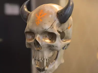 demon Skull with Horns 3D model