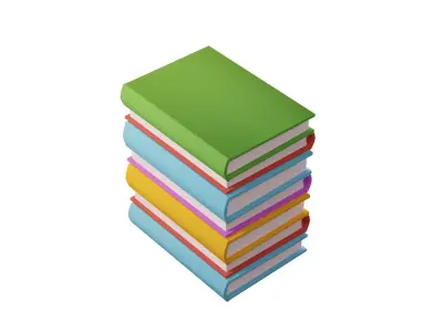 Book Stack 1 With Rig  3D model