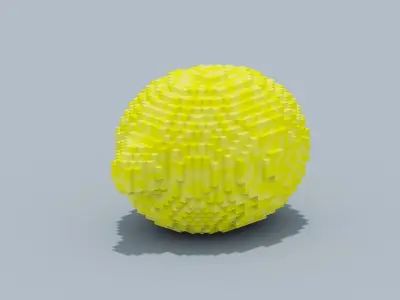 Voxel Lemon Low-poly 3D model